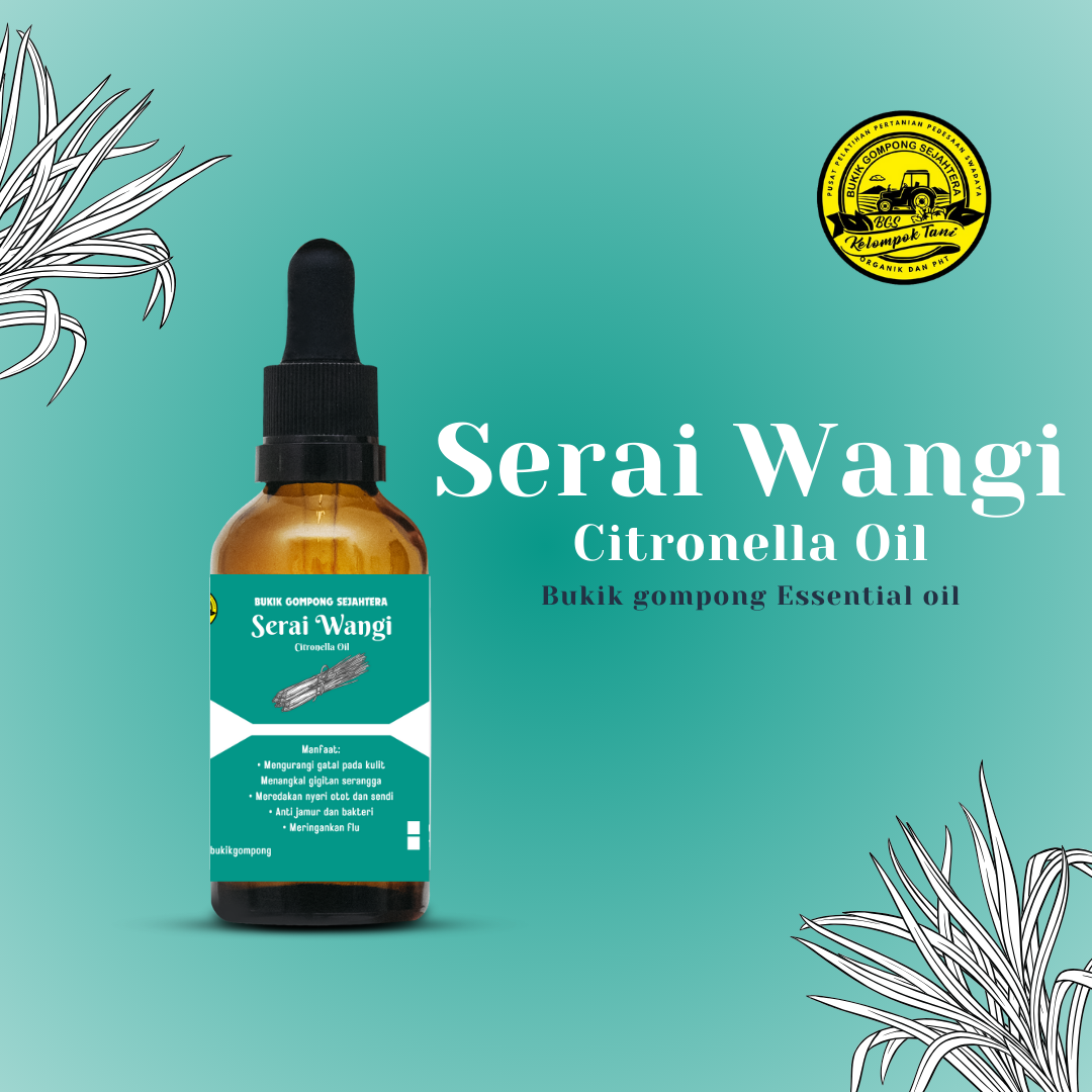 Citronella Oil 100% Pure Essential Oil  Ukuran : 20ml, 30ml, 50ml (Rp. 2.000/ml)